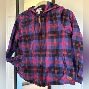 L.L. Bean Black Plaid full zip flannel Jacket